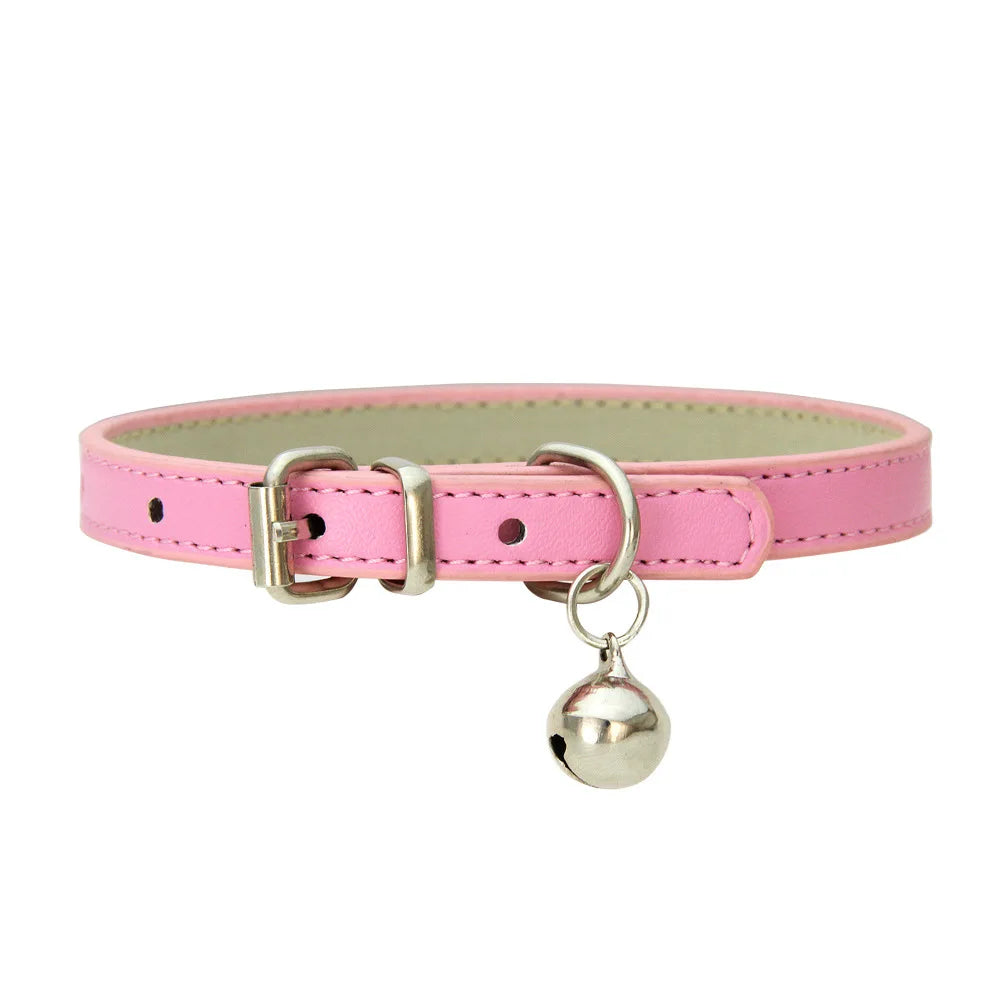 Collier Cuir Élégant Réglable pour Chat