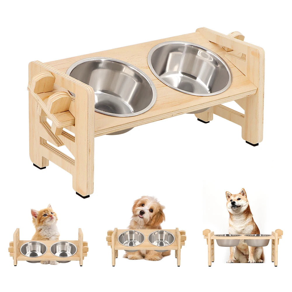 Bols Surélevés Réglables pour Chien et Chat