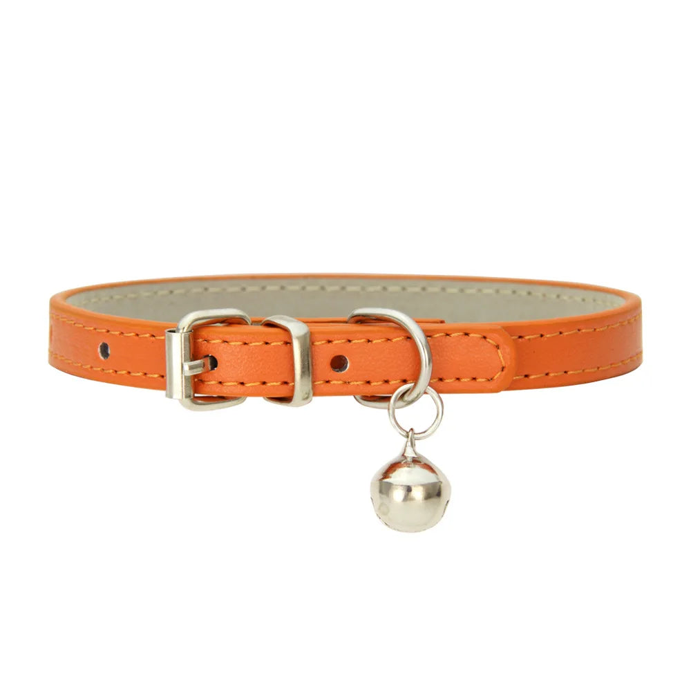 Collier Cuir Élégant Réglable pour Chat