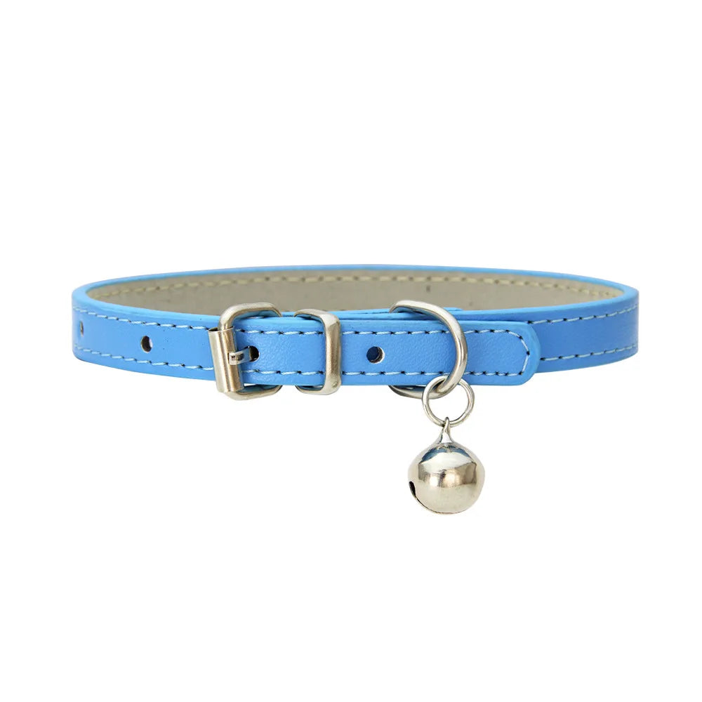 Collier Cuir Élégant Réglable pour Chat