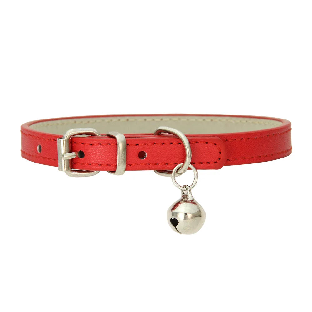 Collier Cuir Élégant Réglable pour Chat