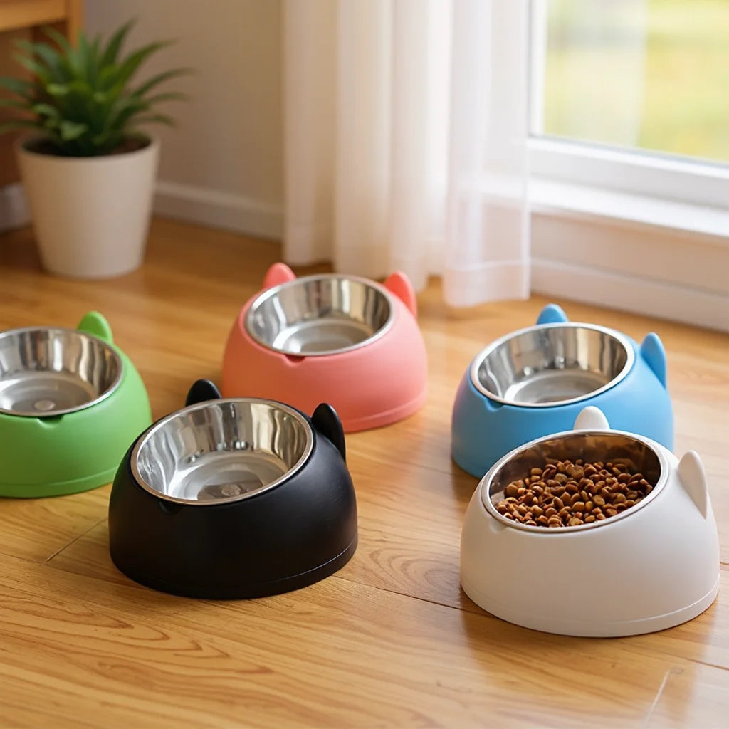 Bol Surélevé Inox Incliné pour Chat