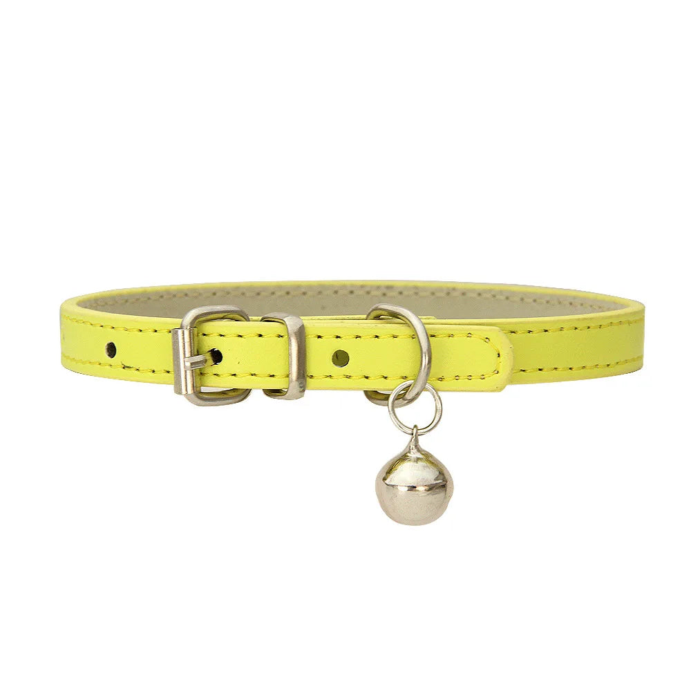 Collier Cuir Élégant Réglable pour Chat