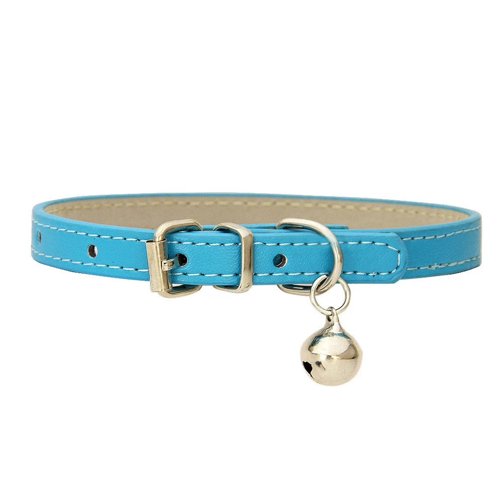 Collier Cuir Élégant Réglable pour Chat
