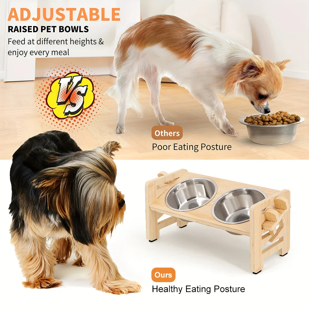Bols Surélevés Réglables pour Chien et Chat