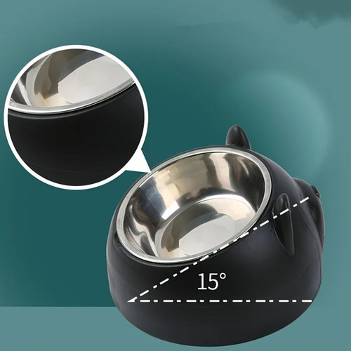 Bol Surélevé Inox Incliné pour Chat